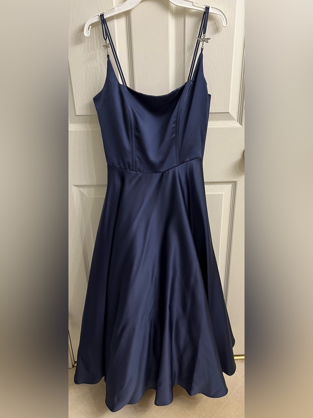 Zum Zum by Niki Livas Navy Dress with Pink Crinoline underskirt Size 7/8